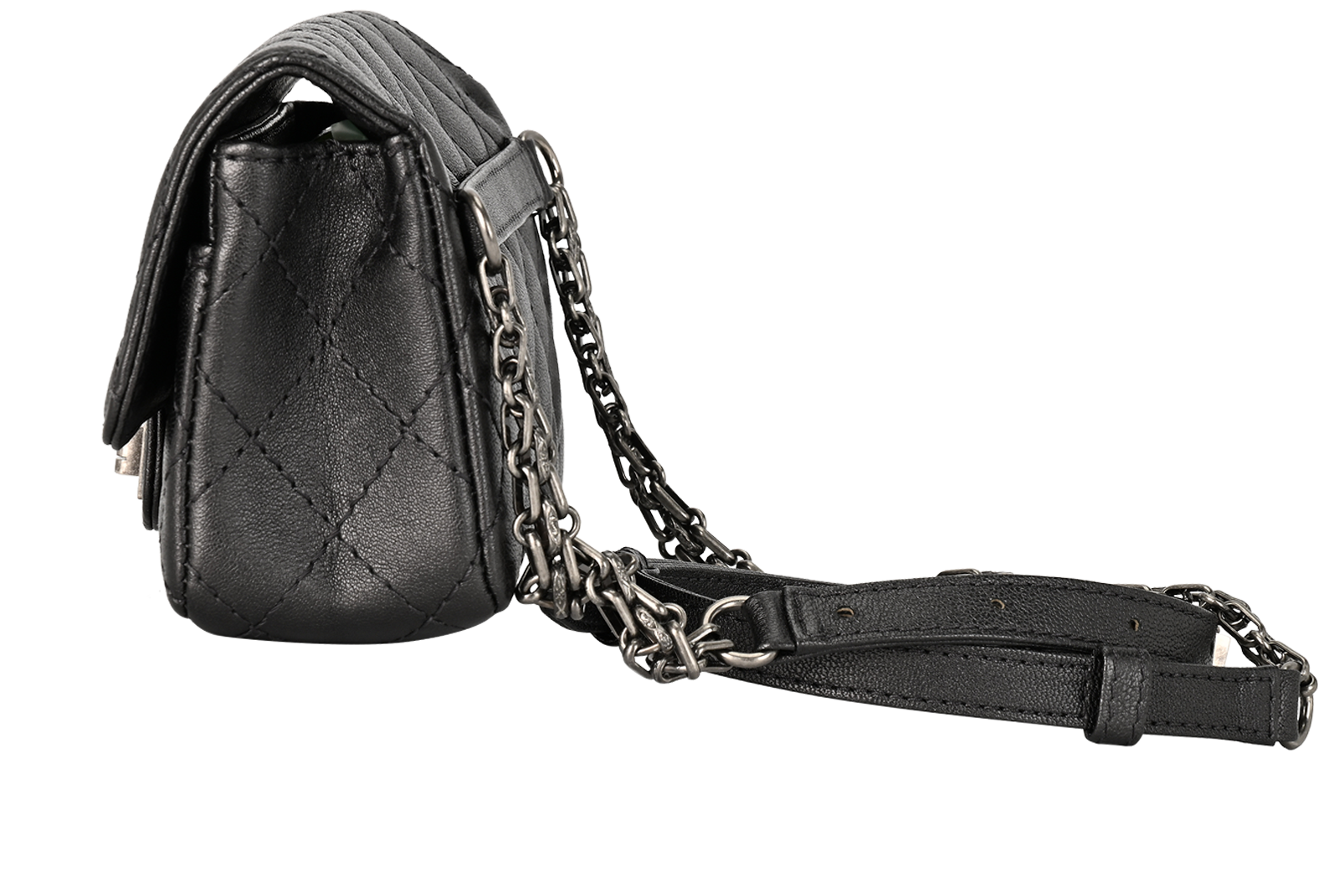 Reissue Belt Bag, &pound;1,800, Handbags, Grey, Faux Leather/Lambskin Leather/Leather, Bottom view